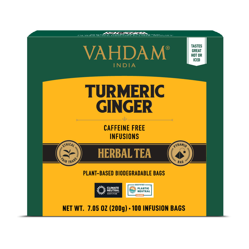 Turmeric Ginger Herbal Tea Tisane, 100 Count