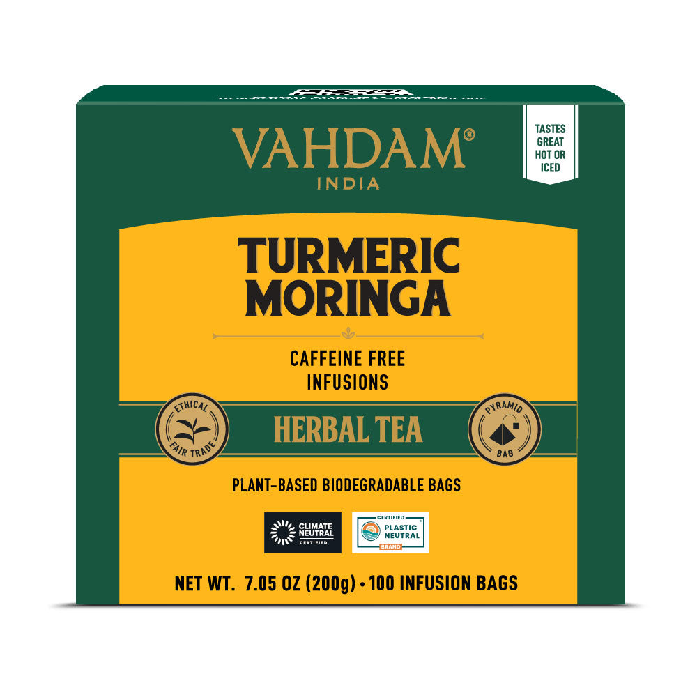 Turmeric Moringa Herbal Tea Tisane, 100 Count