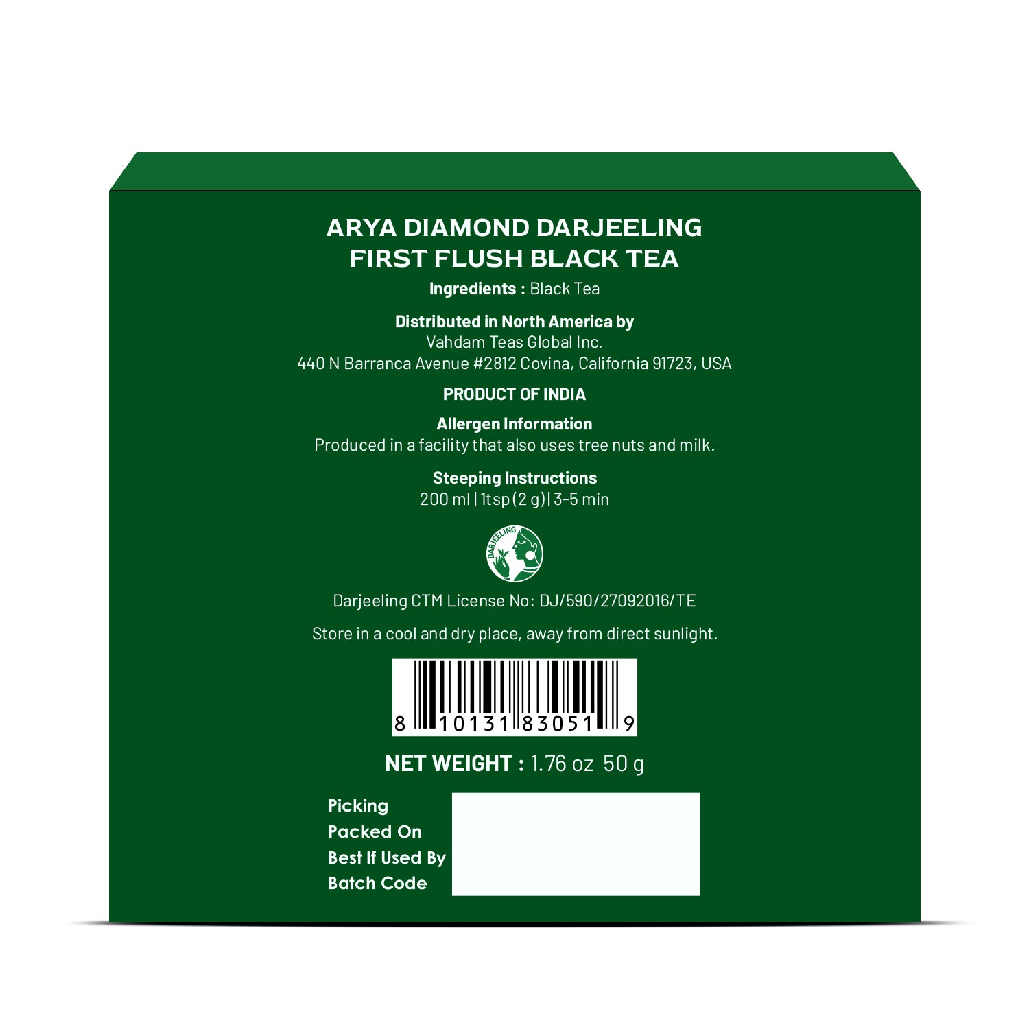 2024 Arya Diamond Darjeeling First Flush Black Tea Ex 24