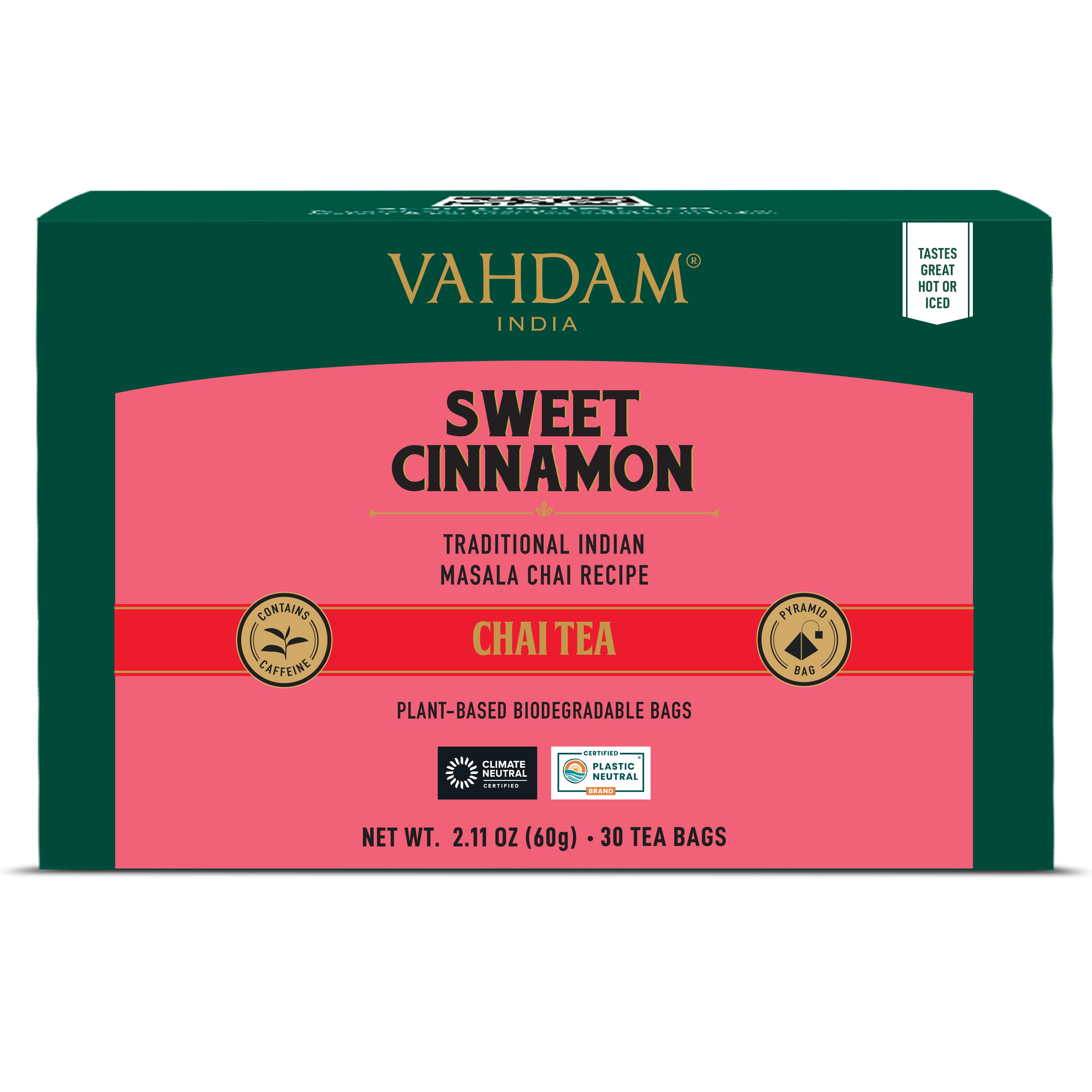 Sweet Cinnamon Masala Chai Tea, 30 Count