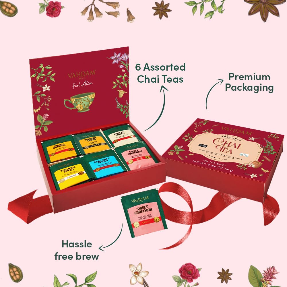 Chai Tea Assortment Gift Set, 6 Variants