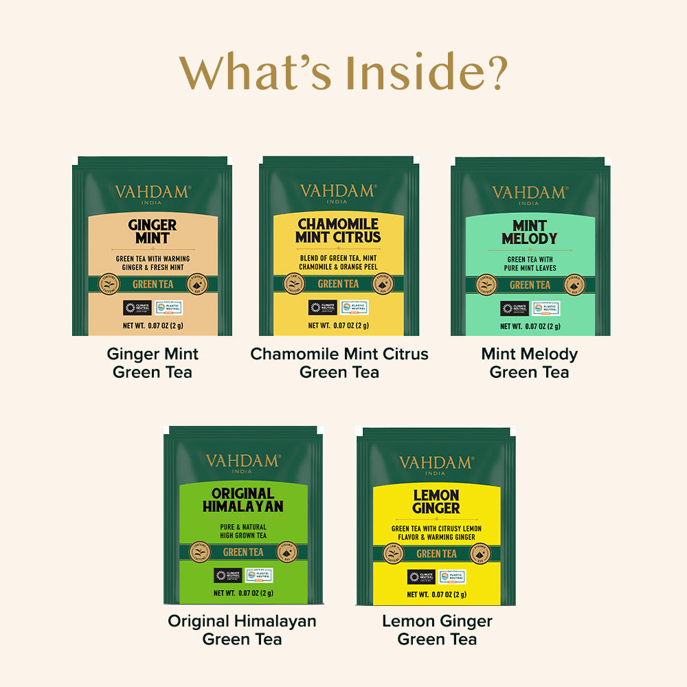 Assorted Green Teas Sampler, 5 Variants