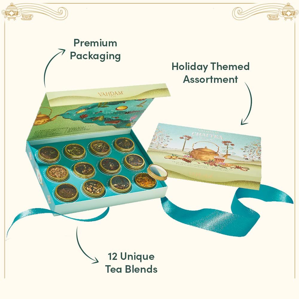 Tea Gift Set for Tea Lovers, Includes Double Insulated Tea Cup 12 Uniquely  Blended Teas