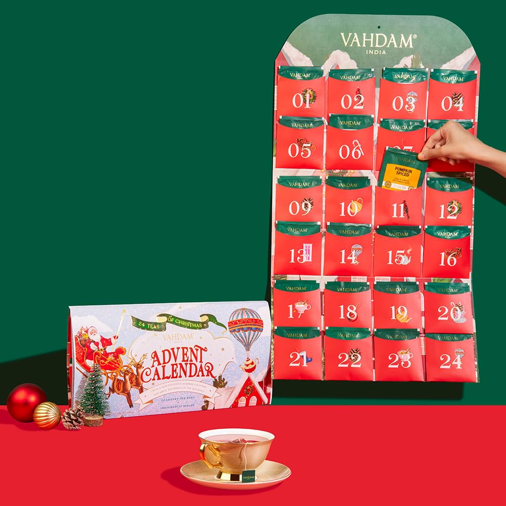 Foldable Advent Calendar Tea Gift, 24 Teas, 1.69 Oz, 48g