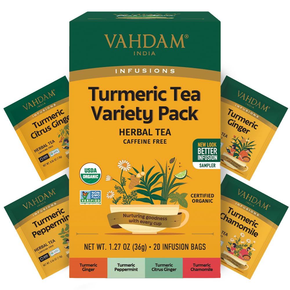 Turmeric Tea Variety Pack, 20 Tea Bags, 1.27 Oz, 36g