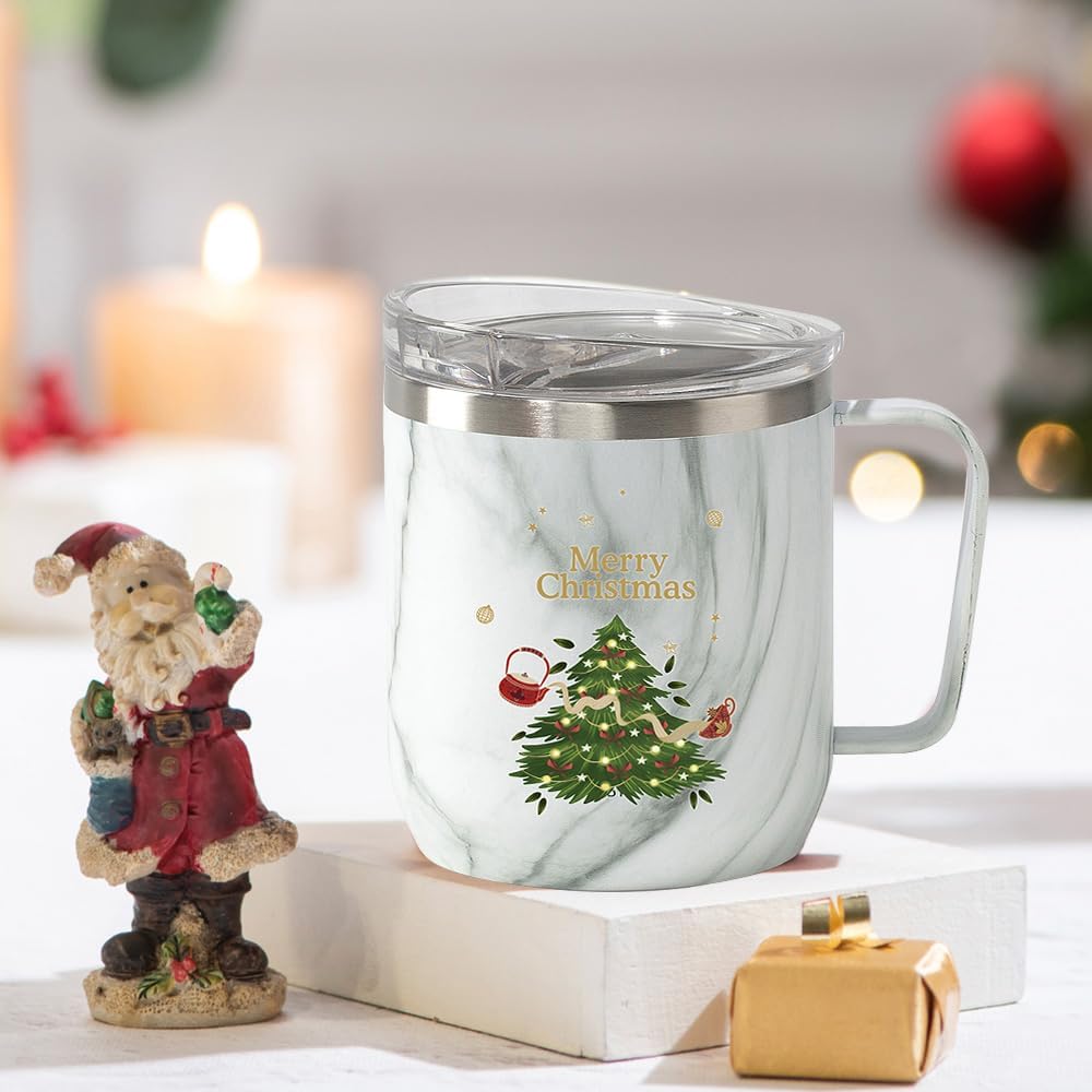 Christmas Mug, Insulated, 10.1 Oz, 300ml (White)