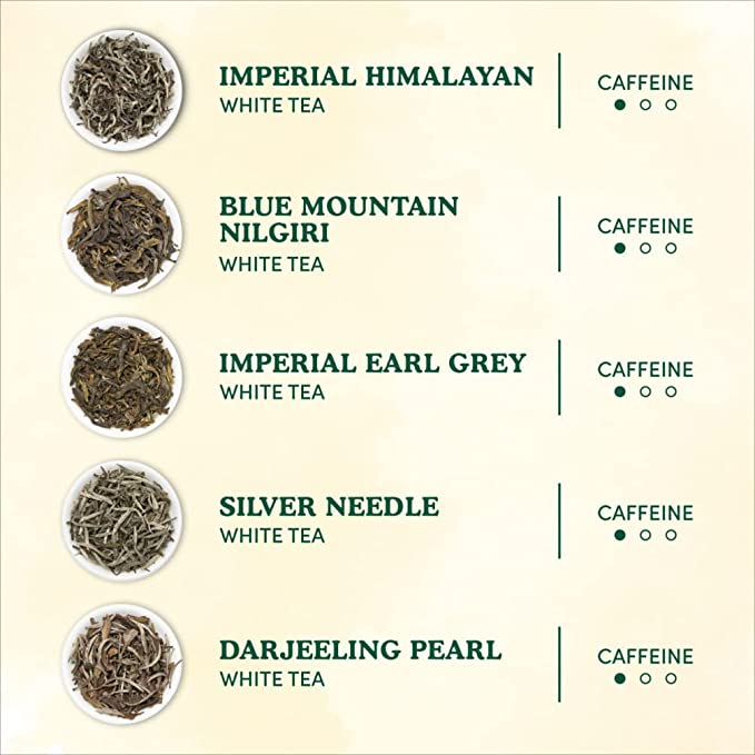 White Tea Loose Leaf Sampler | 5 Variants, Image 3 - 25 Servings