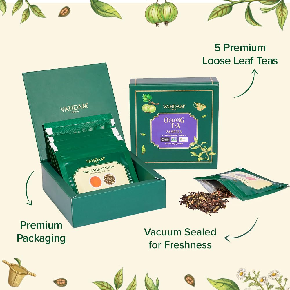 Oolong Tea Loose Leaf Sampler, 5 Teas