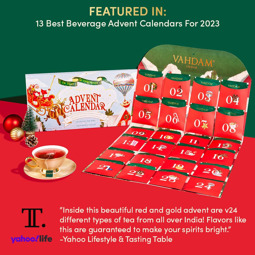 Foldable Advent Calendar Tea Gift, 24 Teas, 1.69 Oz, 48g