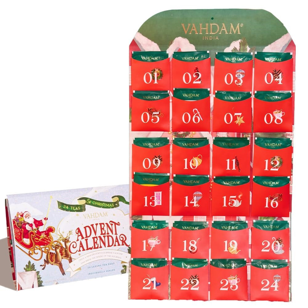 Foldable Advent Calendar Tea Gift, 24 Teas, 1.69 Oz, 48g