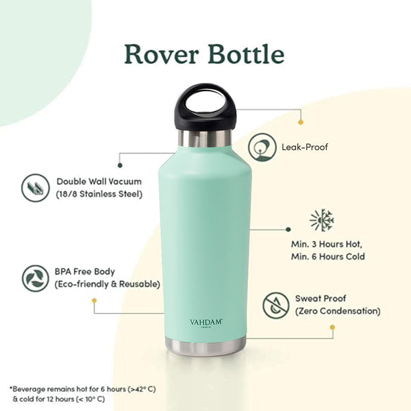 Rover Bottle Insulated (Mint Green) - VAHDAM® USA