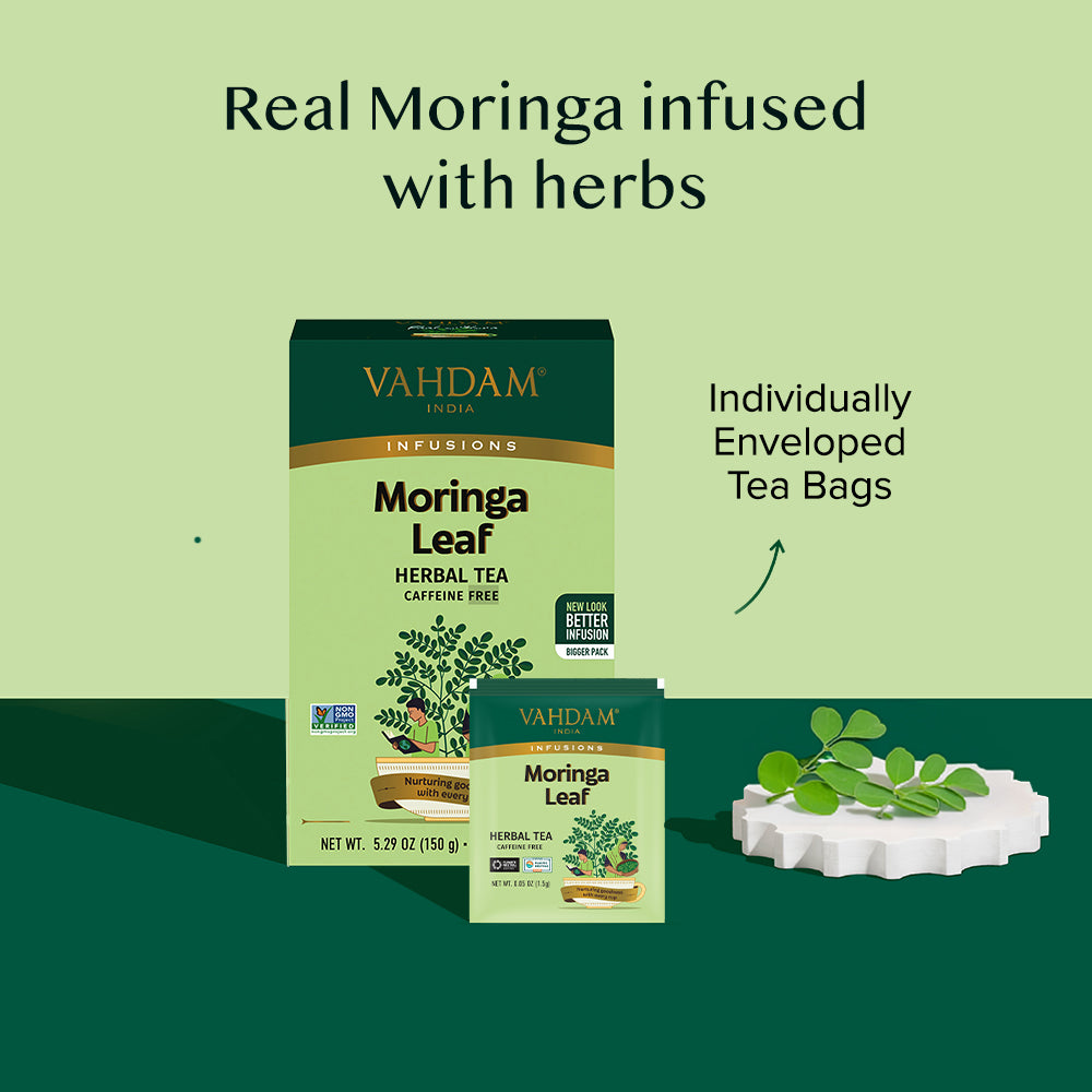 Moringa Leaf Herbal Tea, 100 Count