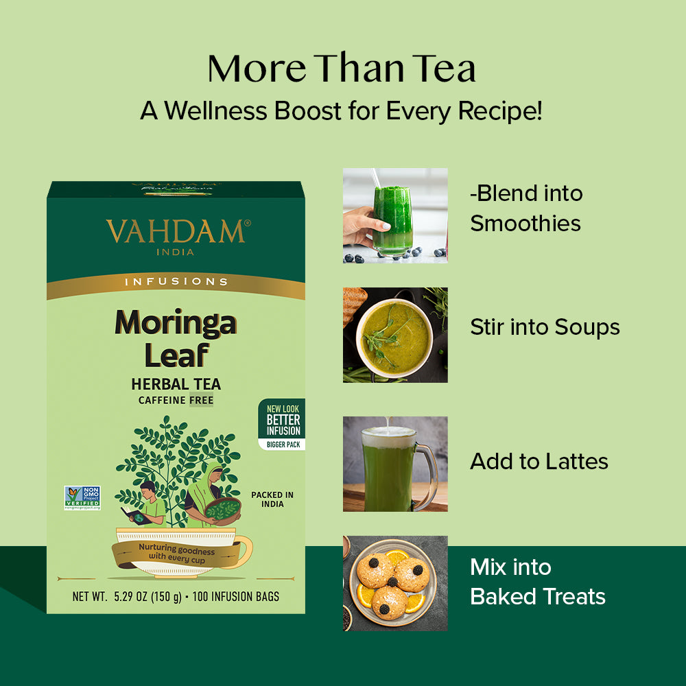 Moringa Leaf Herbal Tea, 100 Count