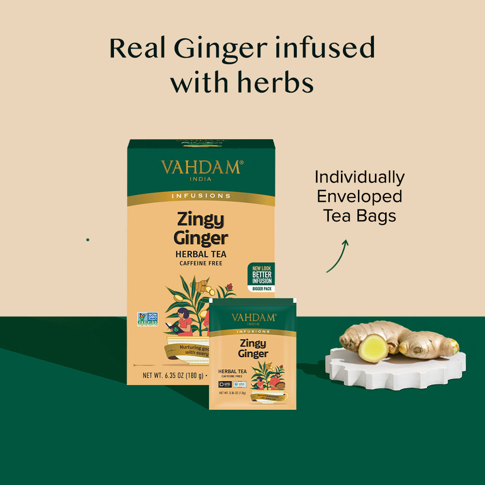 Zingy Ginger Herbal Tea, 100 Count