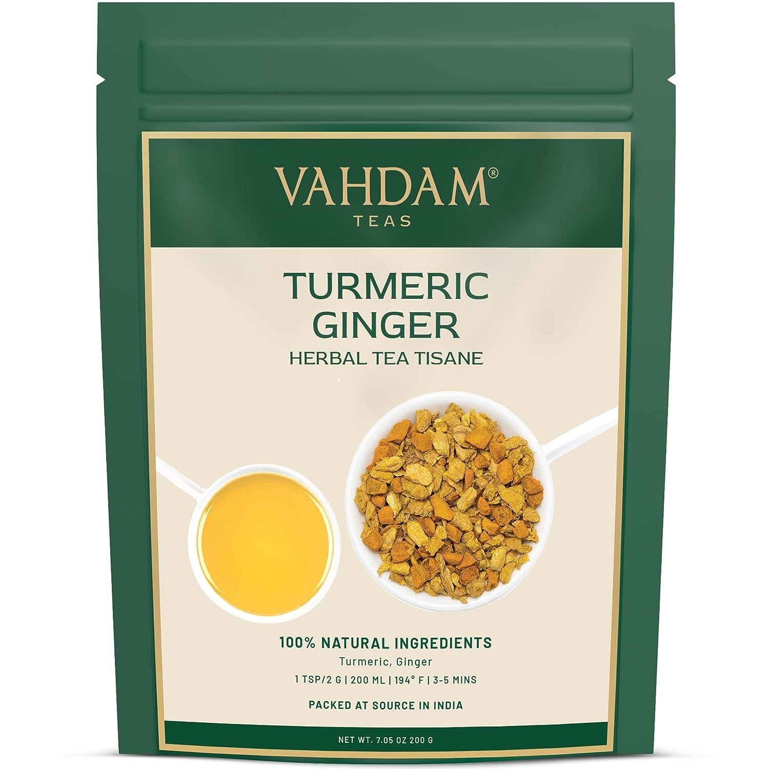 Turmeric Ginger Herbal Tea Tisane, 7.06 oz