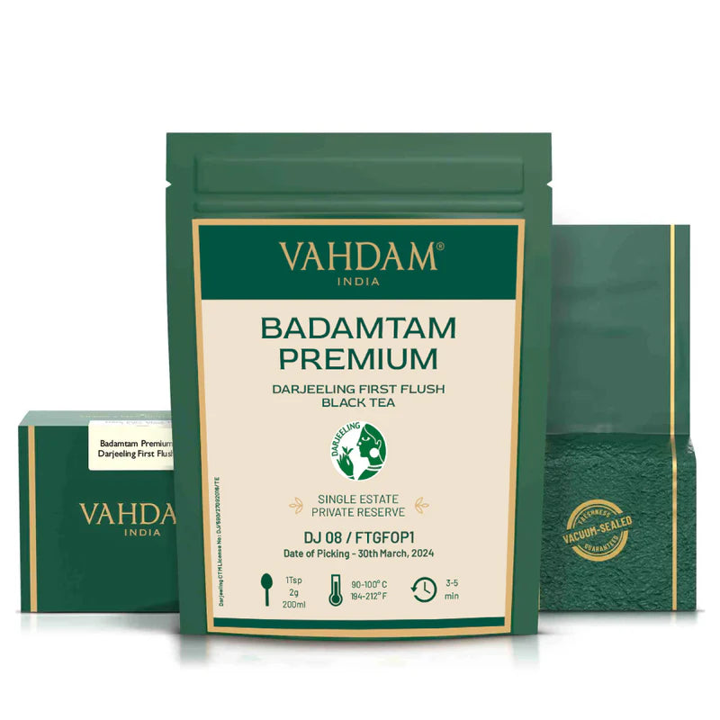 Badamtam Premium Darjeeling First Flush Black Tea DJ 08 (Pack of 4)