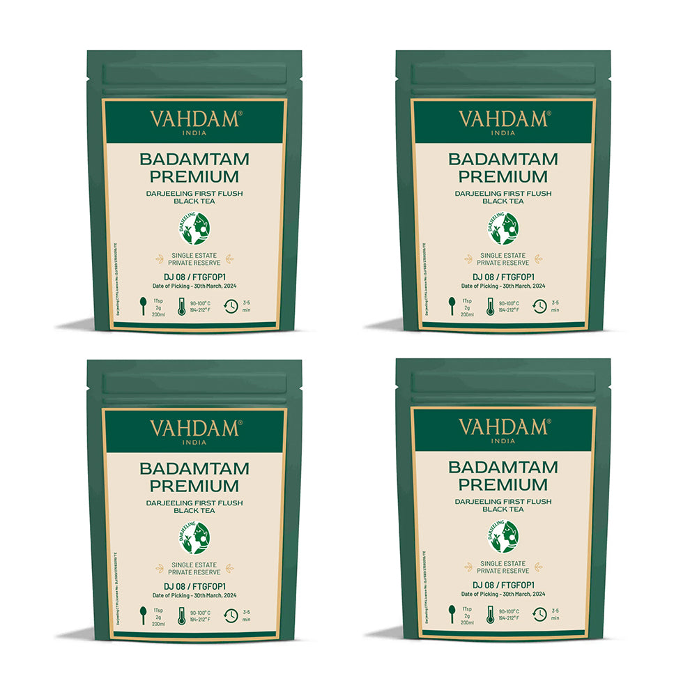 Badamtam Premium Darjeeling First Flush Black Tea DJ 08 (Pack of 4)