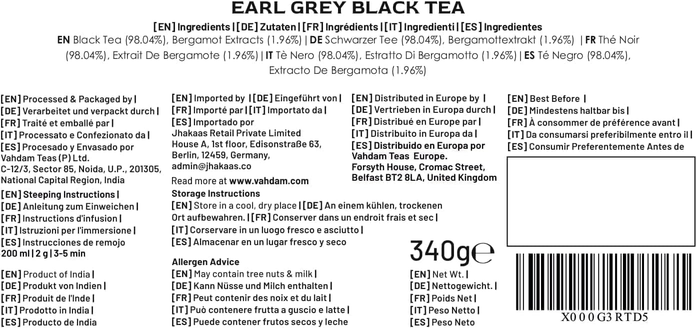 Earl Grey Black Tea,12 oz