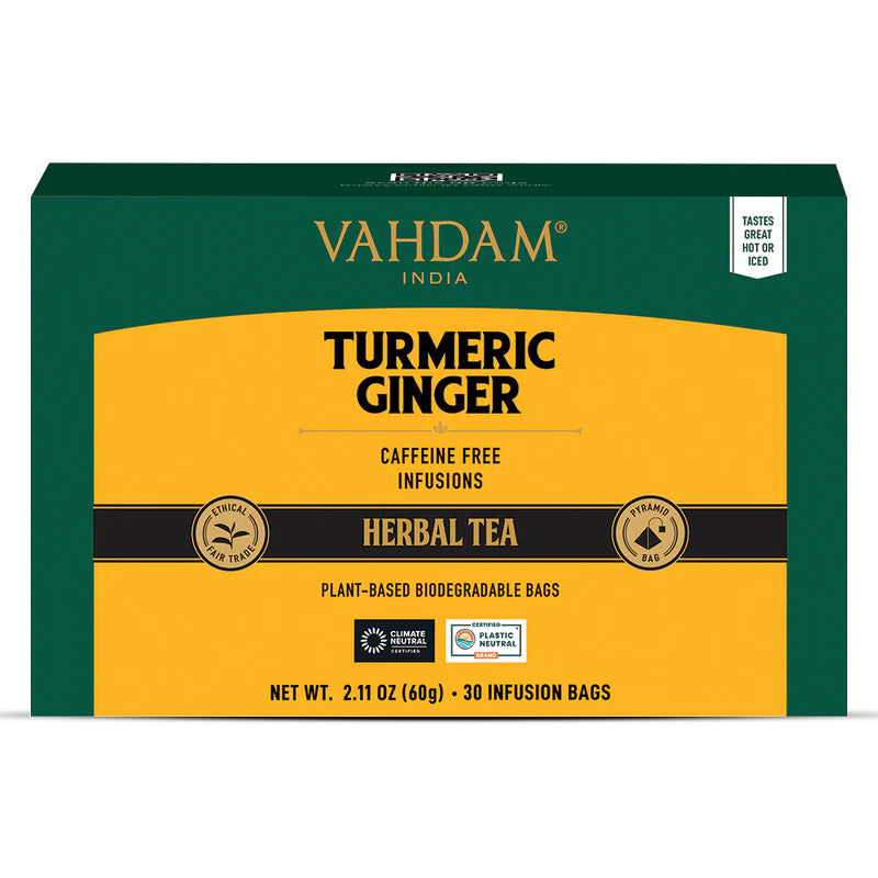 Turmeric Ginger Herbal Tea Tisane, 30 Count