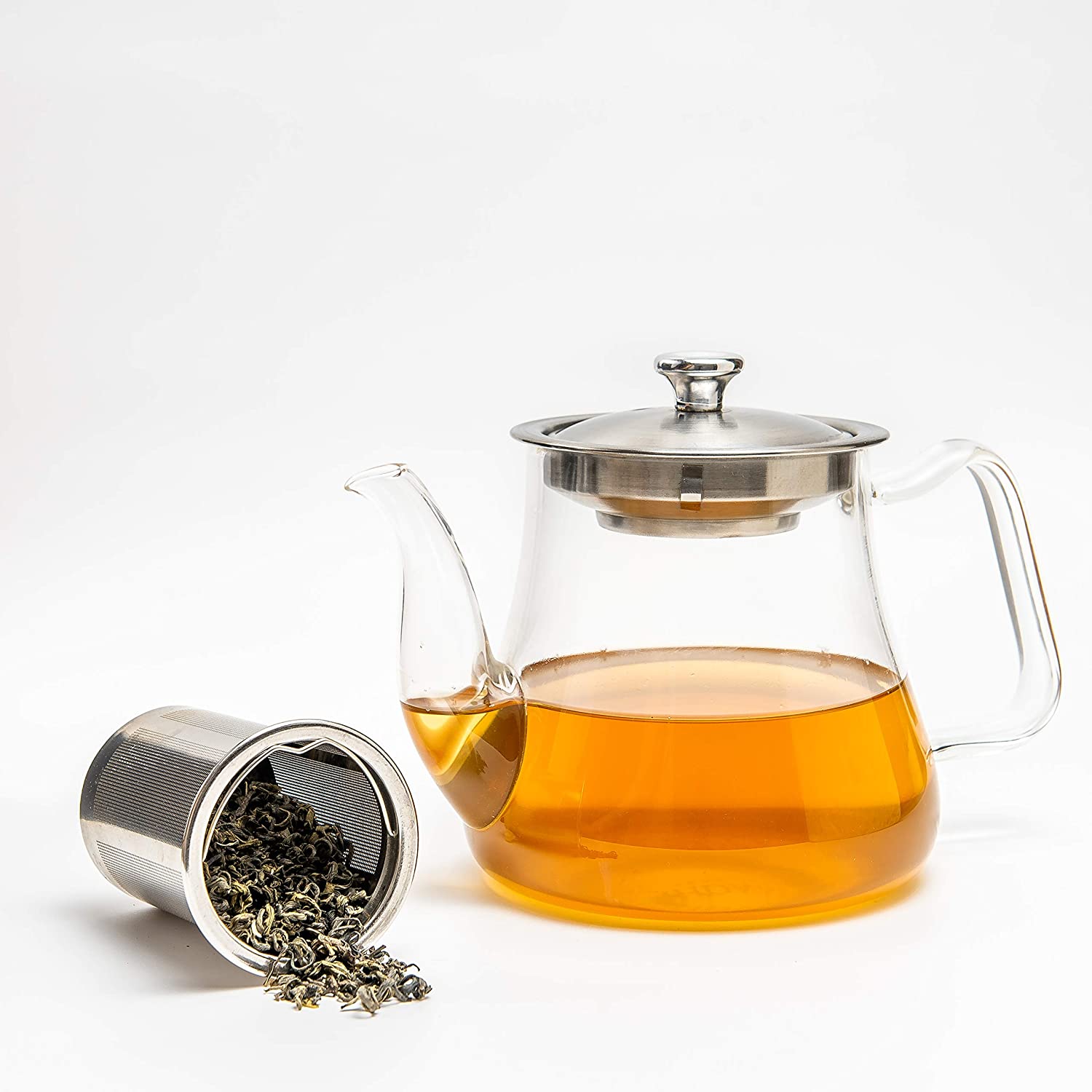 OVENTE 27 Ounce Reusable Loose Leaf Tea Infuser Well Matched with Glass Tea  Kettle KG612S, Portable