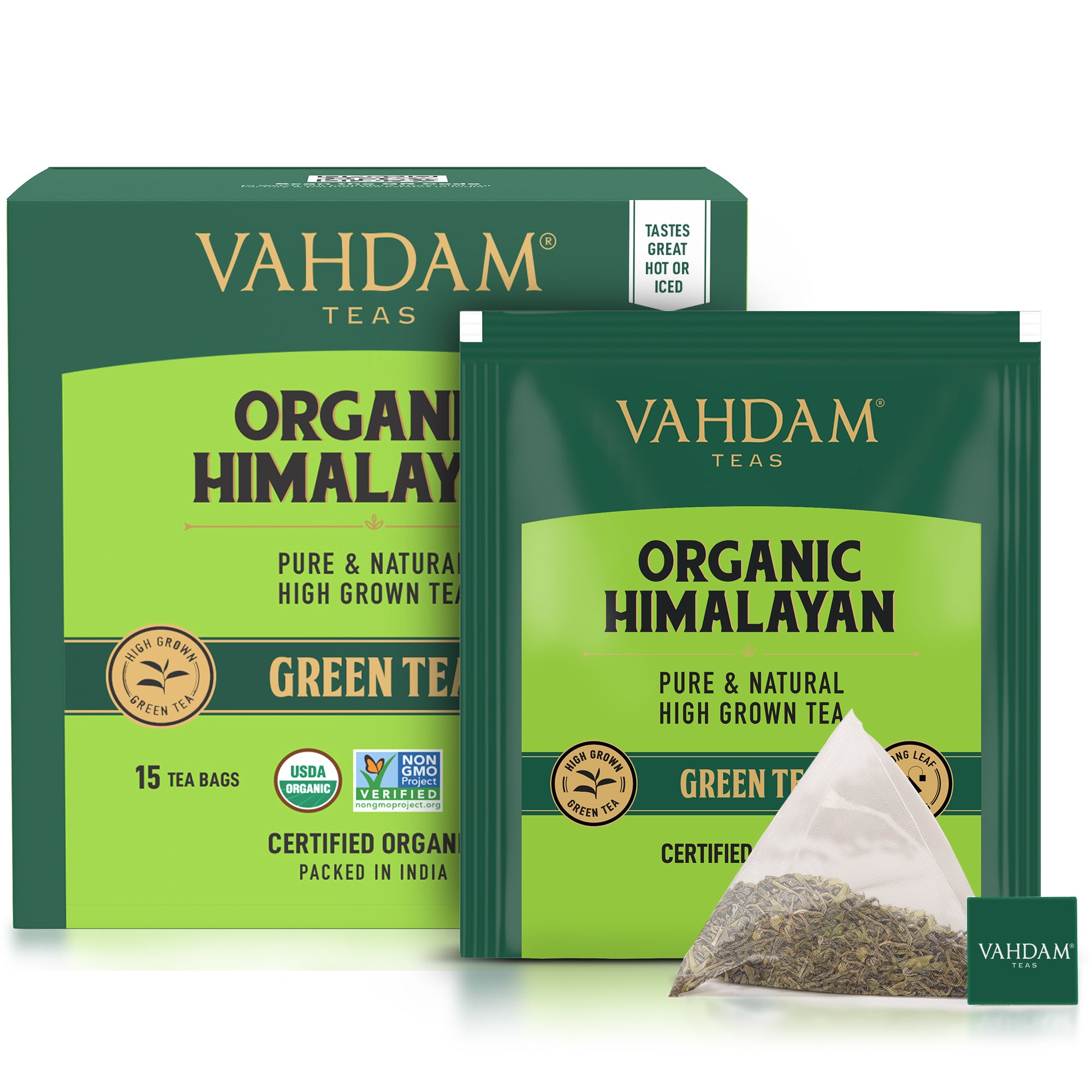 Vahdam, Imperial Himalayan White Tea 15 Tea Bags, Long Leaf Pyramid WH